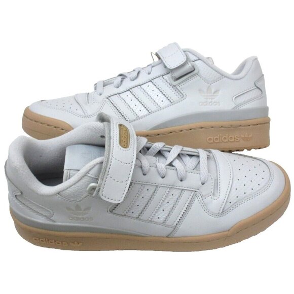 Adidas Men's Forum Low Leather Basketball Shoes Grey Gum Bottom Sizes NIB - Picture 1 of 5